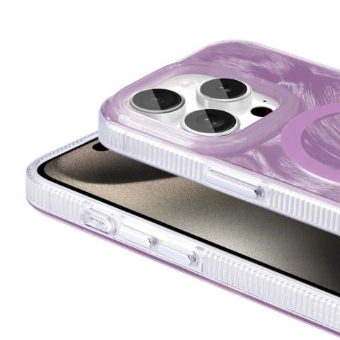 Apple iPhone 15 Pro Max Kılıf Magsafe Şarj Özellikli Fırça Boya Desenli Patinda Palet Kapak