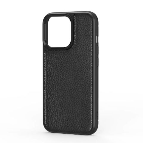 Apple iPhone 13 Pro Max Kılıf Wiwu Genuine Leather Plastic Calfskin Orjinal Deri Kapak