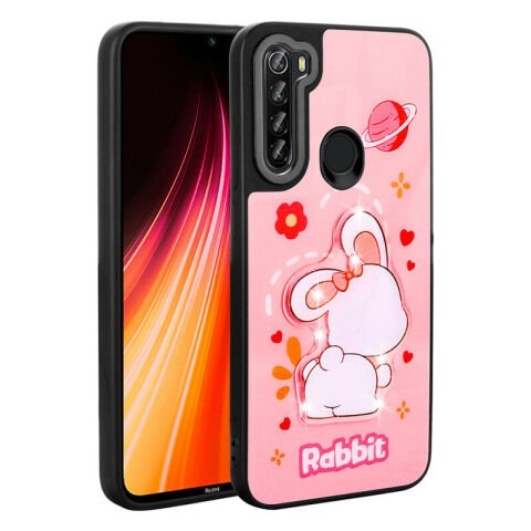 Xiaomi Redmi Note 8 Kılıf Parlayan Kabartmalı İkonik Figürlü Patinda Amas Silikon Kapak