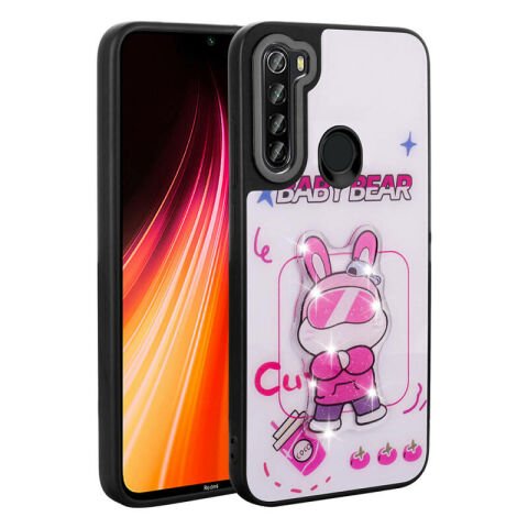 Xiaomi Redmi Note 8 Kılıf Parlayan Kabartmalı İkonik Figürlü Patinda Amas Silikon Kapak