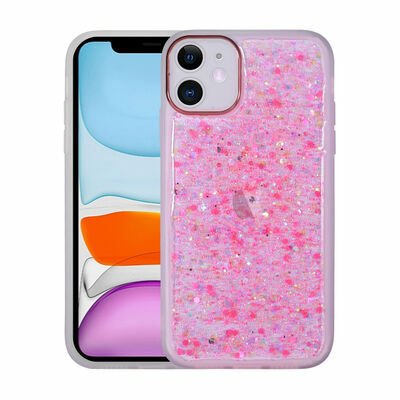 Apple iPhone 11 Kılıf Figürlü Desenli Işıltılı Sert Patinda Sos Kapak