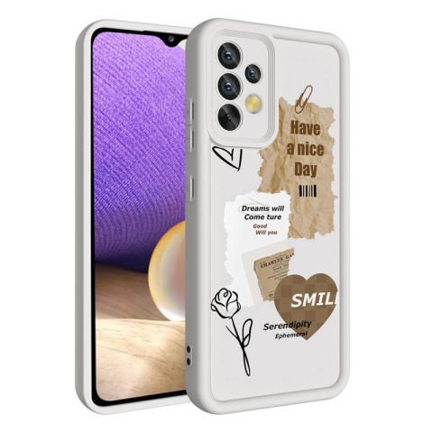 Galaxy A32 4G Kılıf Kamera Korumalı Baskılı Arka Yüzey Patinda Klas Kapak