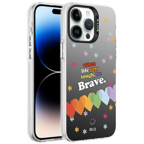 Apple iPhone 14 Pro Max Kılıf Desenli Patinda Silver Sert Kapak