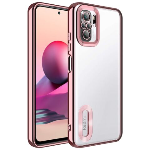Xiaomi Redmi Note 10S Kılıf Kamera Korumalı Logo Gösteren Patinda Omega Kapak