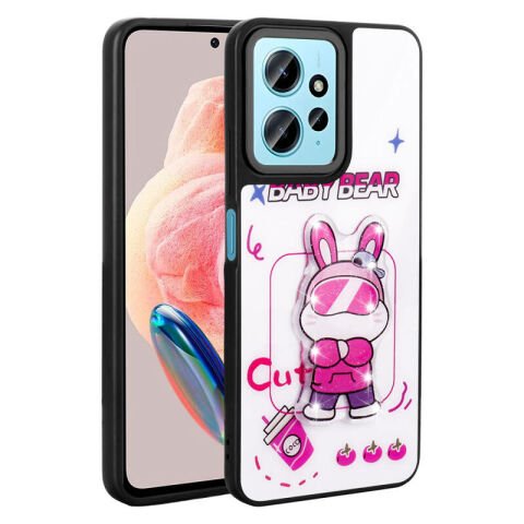 Xiaomi Redmi Note 12 4G Kılıf Parlayan Kabartmalı İkonik Figürlü Patinda Amas Silikon Kapak