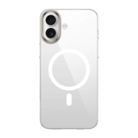 Apple iPhone 16 Kılıf Magsafe Şarj Özellikli Şeffaf Cam Arka Yüzey G-Glass Kapak