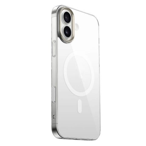Apple iPhone 16 Kılıf Magsafe Şarj Özellikli Şeffaf Cam Arka Yüzey G-Glass Kapak