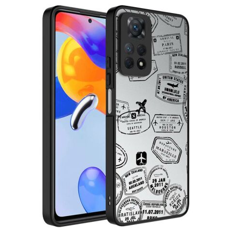 Xiaomi Redmi Note 12 Pro 4G Kılıf Aynalı Desenli Kamera Korumalı Parlak Patinda Mirror Kapak