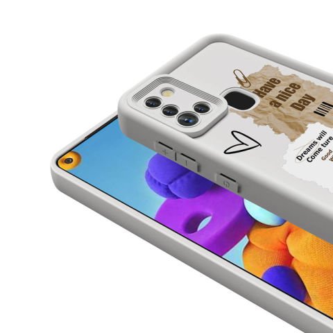 Galaxy A21S Kılıf Kamera Korumalı Baskılı Arka Yüzey Patinda Klas Kapak