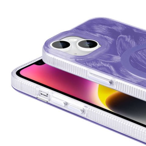 Apple iPhone 15 Kılıf Magsafe Şarj Özellikli Fırça Boya Desenli Patinda Palet Kapak