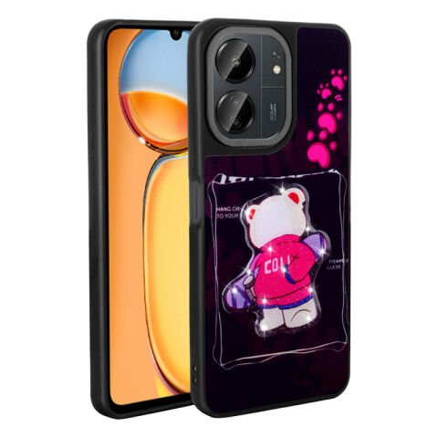 Xiaomi Redmi 13C Kılıf Parlayan Kabartmalı İkonik Figürlü Patinda Amas Silikon Kapak