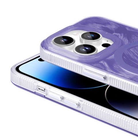 Apple iPhone 14 Pro Max Kılıf Magsafe Şarj Özellikli Fırça Boya Desenli Patinda Palet Kapak