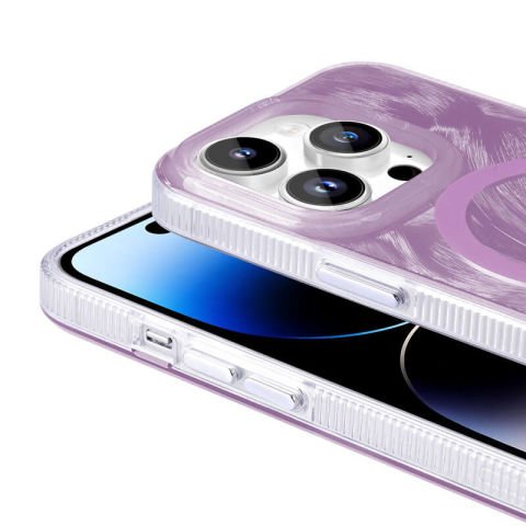 Apple iPhone 14 Pro Max Kılıf Magsafe Şarj Özellikli Fırça Boya Desenli Patinda Palet Kapak