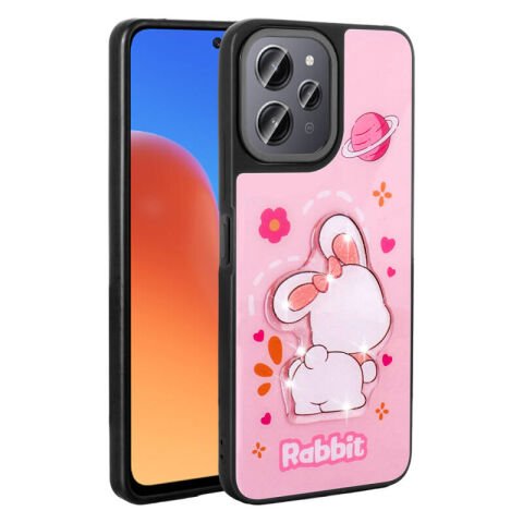Xiaomi Redmi 12 4G Kılıf Parlayan Kabartmalı İkonik Figürlü Patinda Amas Silikon Kapak