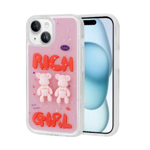 Apple iPhone 13 Kılıf Kabartma Figürlü Parlak Patinda Minimini Silikon Kapak