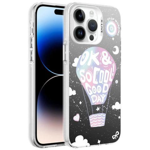 Apple iPhone 14 Pro Kılıf Desenli Patinda Silver Sert Kapak