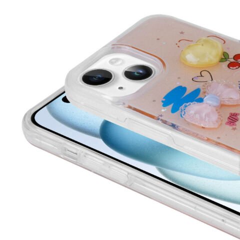 Apple iPhone 13 Kılıf Kabartma Figürlü Parlak Patinda Minimini Silikon Kapak