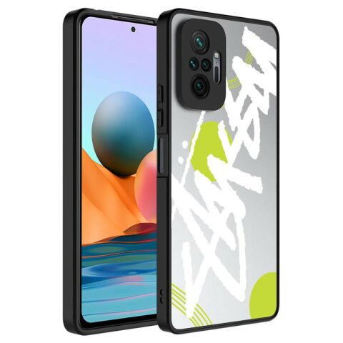 Xiaomi Redmi Note 10 Pro Kılıf Aynalı Desenli Kamera Korumalı Parlak Patinda Mirror Kapak