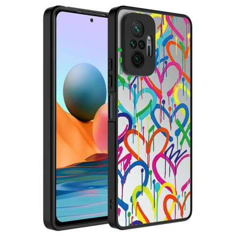 Xiaomi Redmi Note 10 Pro Kılıf Aynalı Desenli Kamera Korumalı Parlak Patinda Mirror Kapak