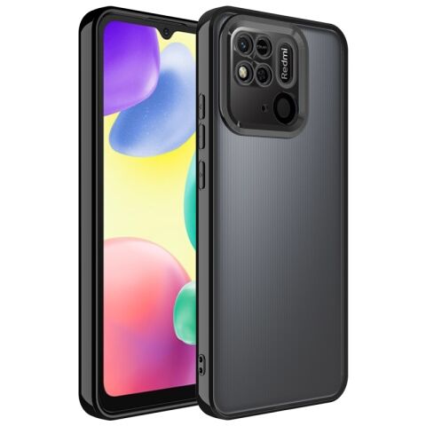 Xiaomi Redmi 10C Kılıf Kamera Korumalı Logo Gösteren Patinda Omega Kapak