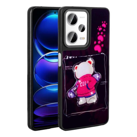 Xiaomi Redmi Note 12 Pro Plus 5G Kılıf Parlayan Kabartmalı İkonik Figürlü Patinda Amas Silikon Kapak