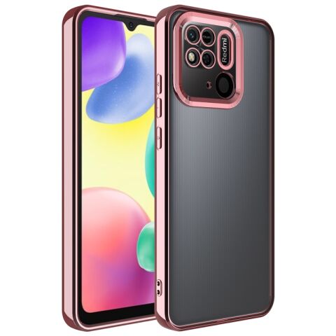 Xiaomi Redmi 10C Kılıf Kamera Korumalı Logo Gösteren Patinda Omega Kapak