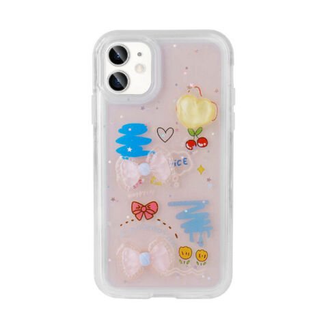 Apple iPhone 11 Kılıf Kabartma Figürlü Parlak Patinda Minimini Silikon Kapak