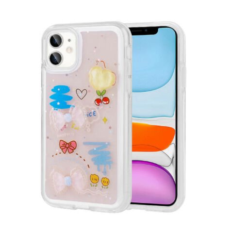 Apple iPhone 11 Kılıf Kabartma Figürlü Parlak Patinda Minimini Silikon Kapak