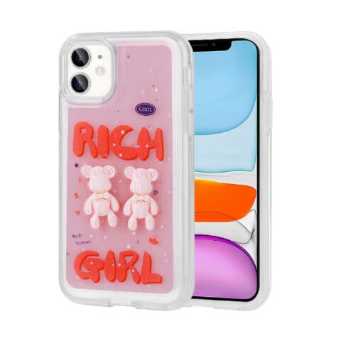 Apple iPhone 11 Kılıf Kabartma Figürlü Parlak Patinda Minimini Silikon Kapak