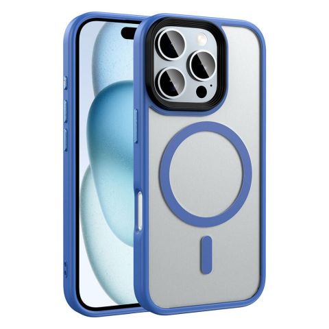 Apple iPhone 16 Pro Kılıf Mat Arka Yüzey Wireless Şarj Özellikli Flet Magsafe Kapak