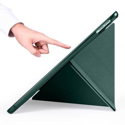 Apple iPad 10.2 2021 (9.Nesil) Kılıf Patinda Tri Folding Kalem Bölmeli Standlı Kılıf