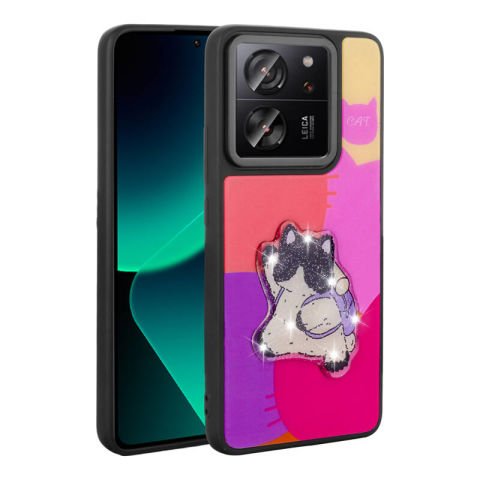 Xiaomi Mi 13T Pro Kılıf Parlayan Kabartmalı İkonik Figürlü Patinda Amas Silikon Kapak