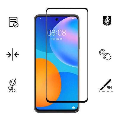 Huawei P Smart 2021 Patinda Kenarları Kırılmaya Dayanıklı Cam Ekran Koruyucu