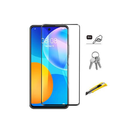Huawei P Smart 2021 Patinda Kenarları Kırılmaya Dayanıklı Cam Ekran Koruyucu