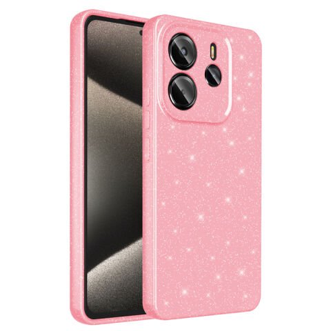 Xiaomi Redmi Note 14 Kılıf Kamera Korumalı Simli Lüks Patinda Koton Kapak