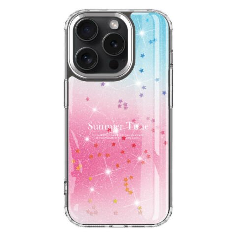Apple iPhone 15 Pro Kılıf Simli Desenli Parlak Patinda Task Kapak