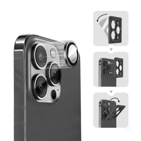 Apple iPhone 15 Pro ???Wiwu Lens Guard Metal Kamera Lens Koruyucu