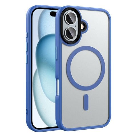 Apple iPhone 16 Plus Kılıf Mat Arka Yüzey Wireless Şarj Özellikli Flet Magsafe Kapak