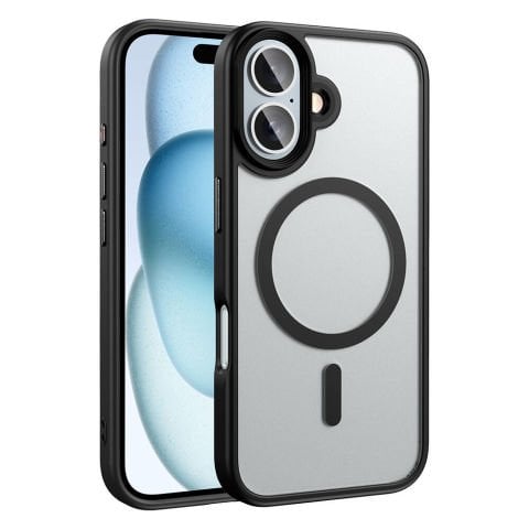 Apple iPhone 16 Plus Kılıf Mat Arka Yüzey Wireless Şarj Özellikli Flet Magsafe Kapak