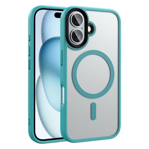 Apple iPhone 16 Plus Kılıf Mat Arka Yüzey Wireless Şarj Özellikli Flet Magsafe Kapak