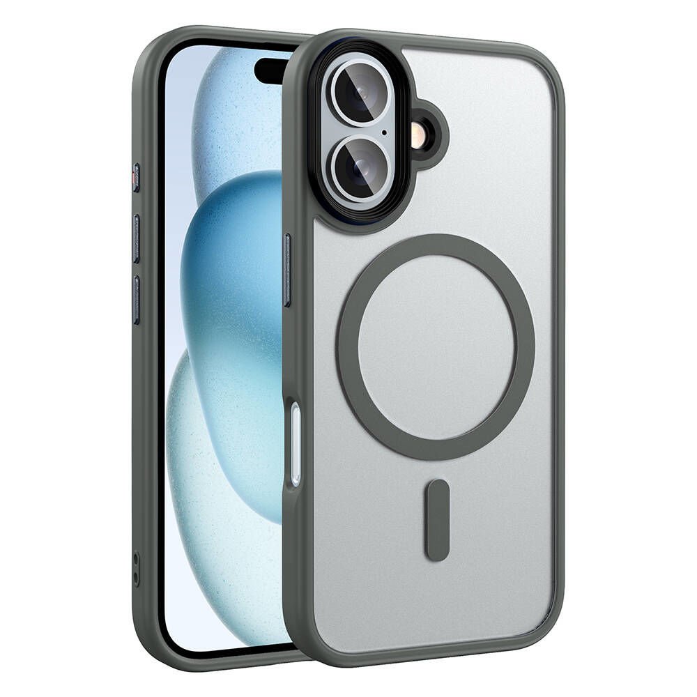 Apple iPhone 16 Plus Kılıf Mat Arka Yüzey Wireless Şarj Özellikli Flet Magsafe Kapak