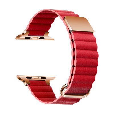 Apple Watch 7 41mm KRD-78 PU Deri Kordon Strap Kayış