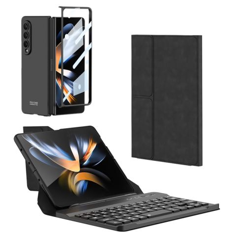 Galaxy Z Fold 4 Kılıf Standlı Bluetooth Klavyeli Patinda Kıpta Keyboard Set Kılıf