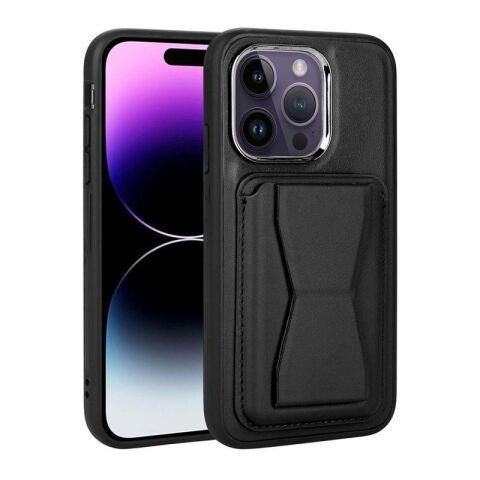 Apple iPhone 14 Pro Kılıf Kartlıklı Standlı ?Pu Deri Patinda Memo Kapak