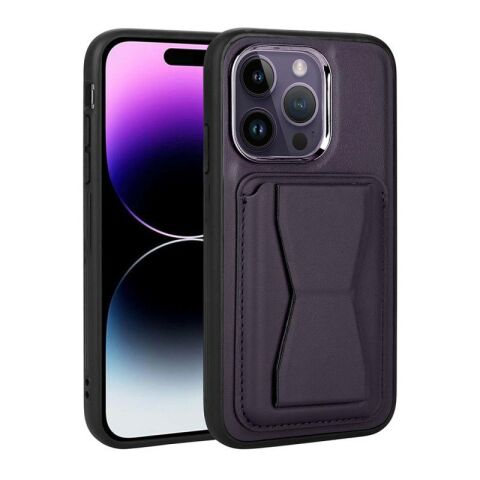 Apple iPhone 14 Pro Kılıf Kartlıklı Standlı ?Pu Deri Patinda Memo Kapak