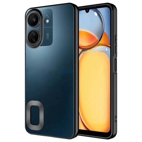 Xiaomi Poco C65 Kılıf Kamera Korumalı Logo Gösteren Patinda Omega Kapak