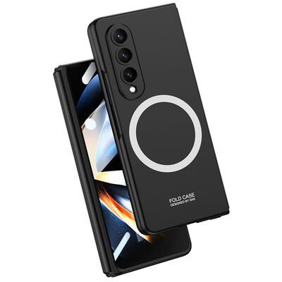 Galaxy Z Fold 4 Kılıf Wireless Şarj Özellikli Patinda Kıpta Magsafe Kapak