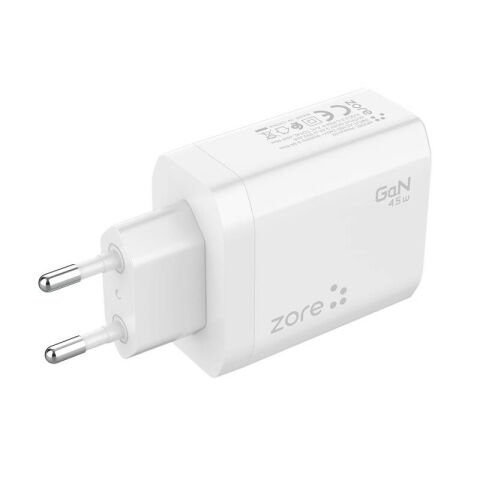 Patinda Always-02 GaN Tech Type-C PD4.0 USB-A QC3.0 Hızlı Şarj Özellikli Seyahat Şarj Başlığı 45W