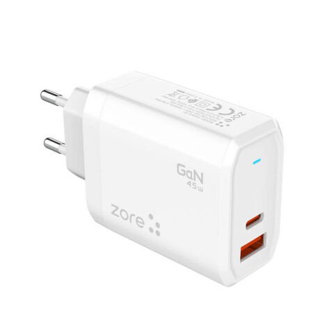 Patinda Always-02 GaN Tech Type-C PD4.0 USB-A QC3.0 Hızlı Şarj Özellikli Seyahat Şarj Başlığı 45W