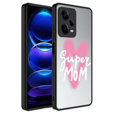 Xiaomi Redmi Note 12 Pro 5G Kılıf Aynalı Desenli Kamera Korumalı Parlak Patinda Mirror Kapak